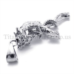 Σταυρός Από Τιτάνιο Με Κουλουριασμένους Δράκους Για Άνδρες