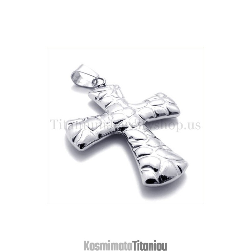 Σταυρός Από Τιτάνιο Με Μοτίβο Λιθόστρωτου Μόδας