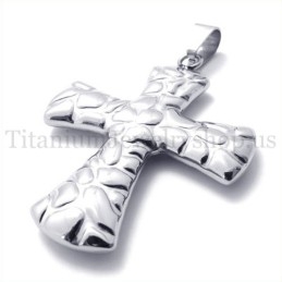 Σταυρός Από Τιτάνιο Με Μοτίβο Λιθόστρωτου Μόδας