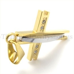 Χρυσό Μενταγιόν Από Τιτάνιο Με Διαμάντια