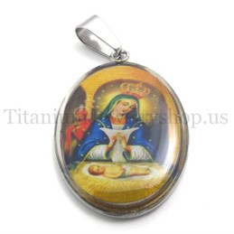 Μενταγιόν Από Τιτάνιο Με Τη Σειρά Madonna And Jesus