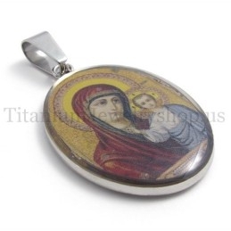 Μενταγιόν Από Τιτάνιο Madonna And Jesus Series