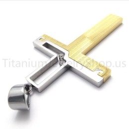 Νέο Μενταγιόν Από Τιτάνιο Με Κοίλο Σταυρό Σε Διπλή Απόχρωση