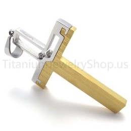 Νέο Μενταγιόν Από Τιτάνιο Με Κοίλο Σταυρό Σε Διπλή Απόχρωση