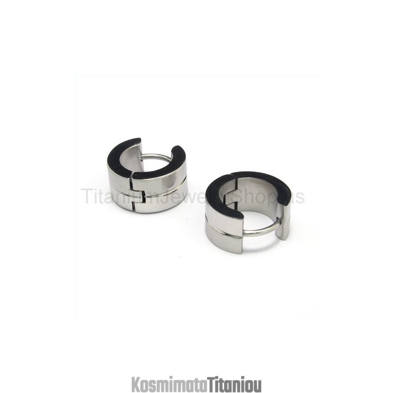 Σκουλαρίκια Από Τιτάνιο Με Κομψή Γραμμή