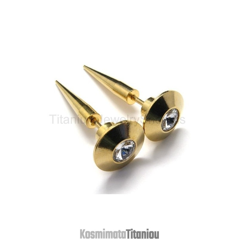 Χρυσά Σκουλαρίκια Hobnail Από Τιτάνιο Χρυσά Σκουλαρίκια Hobnail Από Τιτάνιο