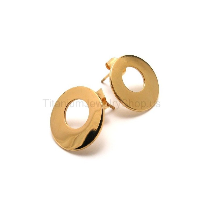 Σκουλαρίκια Από Χρυσά Κρίκους Από Τιτάνιο