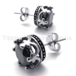 Σκουλαρίκια Από Τιτάνιο Με Ρετρό Στέμμα
