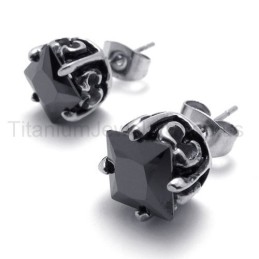 Σκουλαρίκια Από Μαύρα Ρετρό Τιτανίου Bud