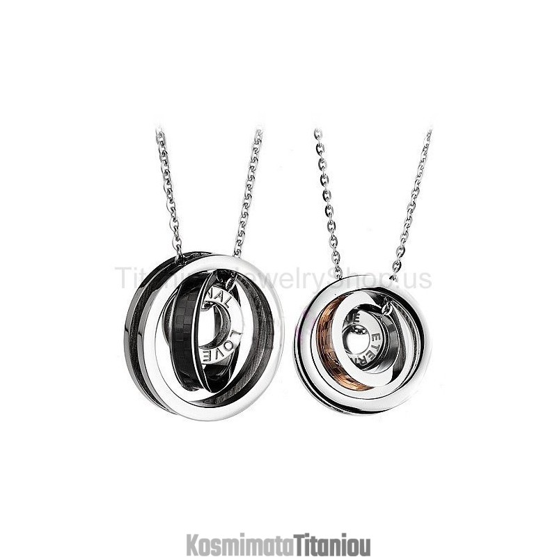 Μενταγιόν Από Τιτάνιο Eternal Love Three Circles Lovers