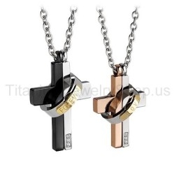 Μενταγιόν Love Forever Two Layers Από Τιτάνιο Lovers