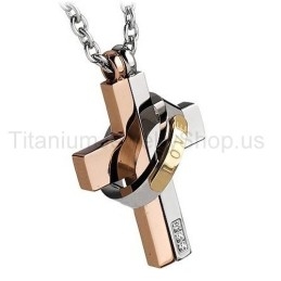 Μενταγιόν Love Forever Two Layers Από Τιτάνιο Lovers