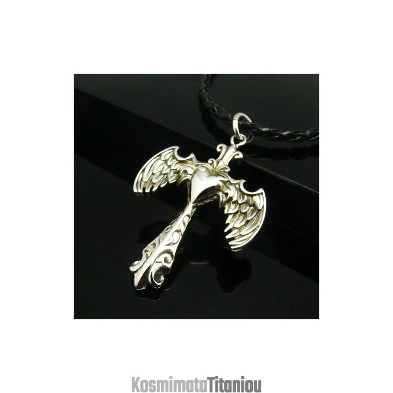 Cool Man Angle Wing Cross Pure Titanium Κολιέ Δώρο Cool Man Angle Wing Cross Pure Titanium Κολιέ Δώρο