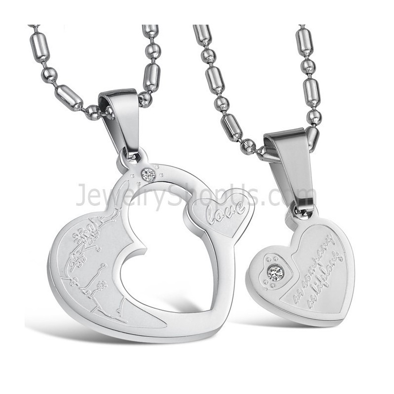 Μενταγιόν Sweetheart Lovers Από Τιτάνιο Σε Ασήμι Με Στρας Και Δωρεάν Αλυσίδες C600 Μενταγιόν Sweetheart Lovers Από Τιτάνιο Σε Ασήμι Με Στρας Και Δωρεάν Αλυσίδες C600