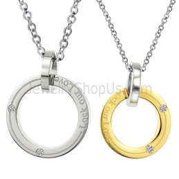Δαχτυλίδια Από Τιτάνιο Σε Ασήμι Και Χρυσό "Lock Our Love" Μενταγιόν Για Ερωτευμένους Με Διαμάντια Και Δωρεάν Αλυσίδες C350