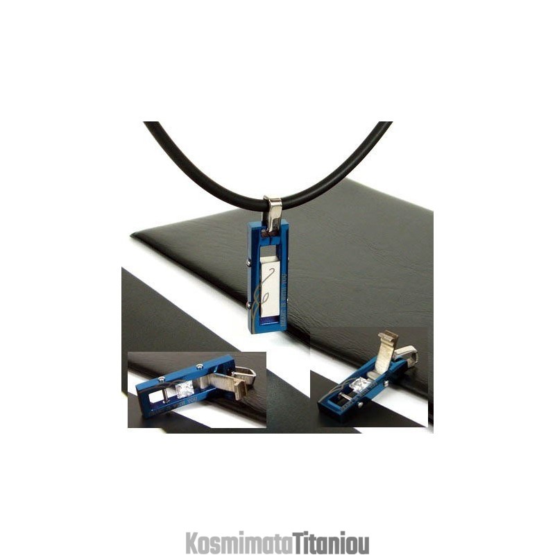 Ανδρικό Μενταγιόν Από Τιτάνιο Με Δυνατότητα Αλλαγής Πολύτιμων Λίθων