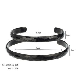 Μαύρα Βραχιόλια Ζευγαριού Tungsten High Polish C896