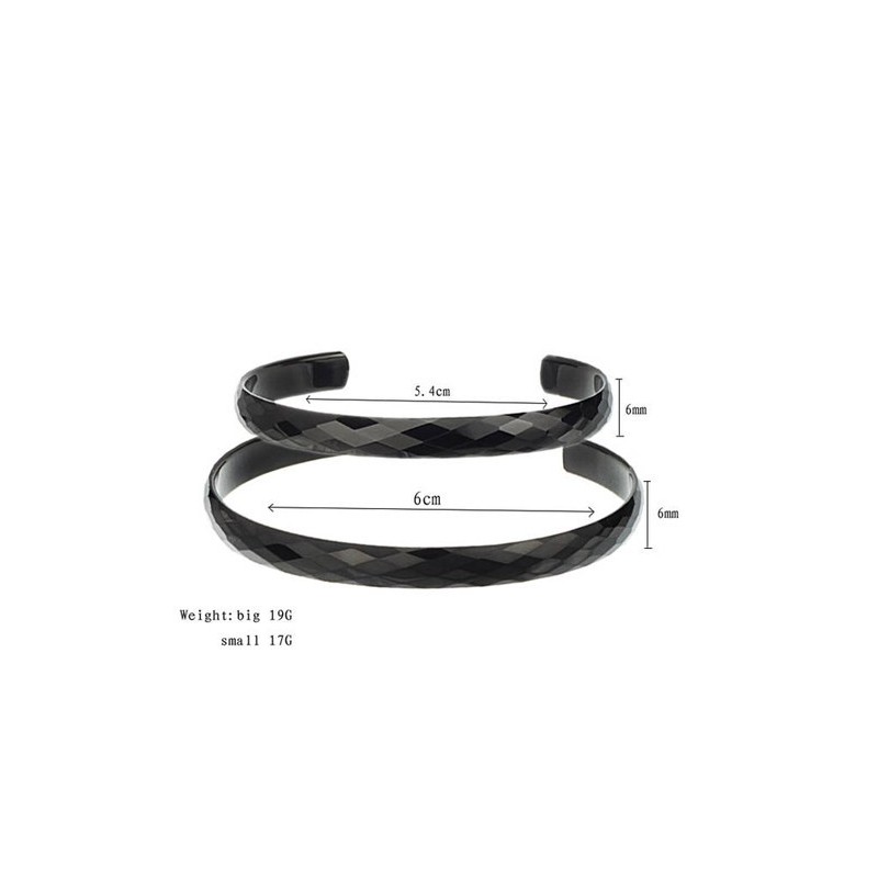 Μαύρα Βραχιόλια Ζευγαριού Tungsten High Polish C896