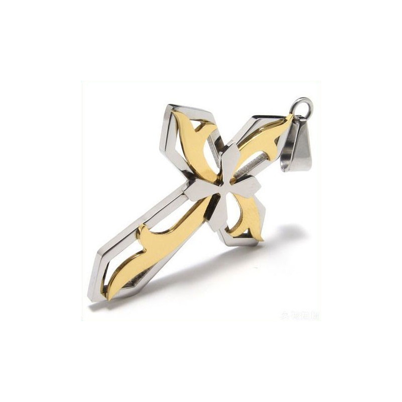 Μενταγιόν Noble Man 3 Layer 3 Cross Από Καθαρό Τιτάνιο