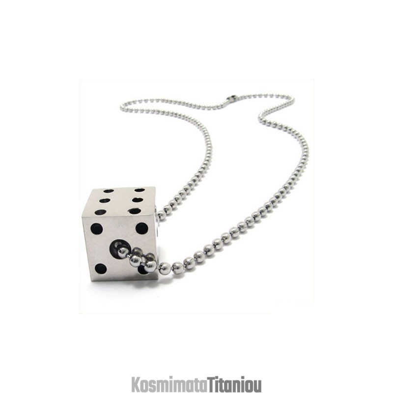 Κολιέ Cool Man Solid Dice Από Καθαρό Τιτάνιο Κολιέ Cool Man Solid Dice Από Καθαρό Τιτάνιο