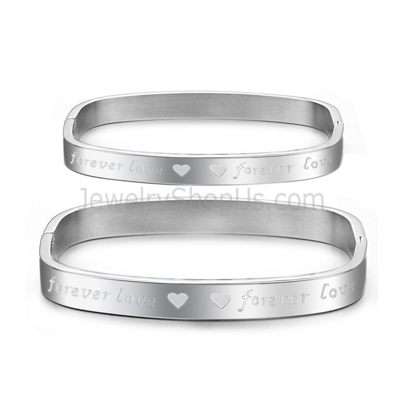 Βραχιόλια Για Ζευγάρια Tatanium Square "Foreverlove" C865 Βραχιόλια Για Ζευγάρια Tatanium Square "Foreverlove" C865