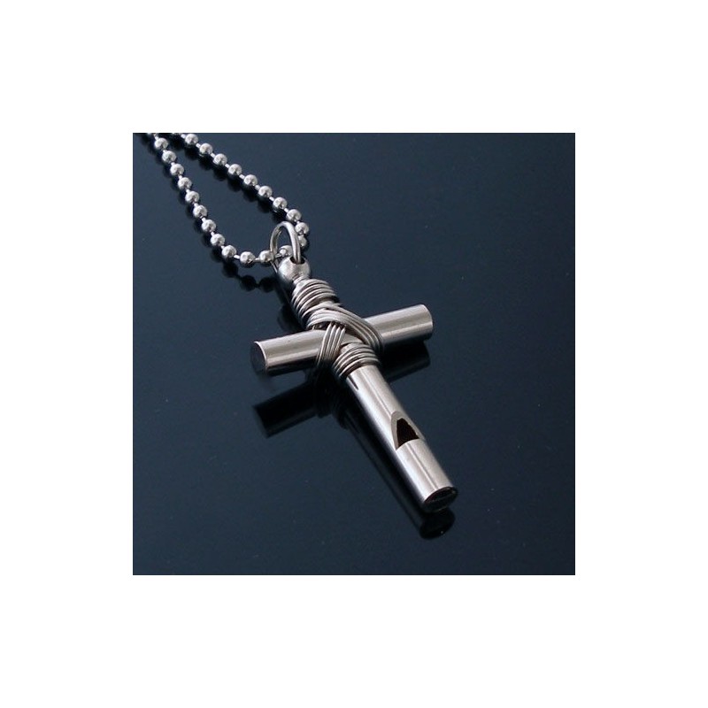 Σφυρίχτρα Με Σταυρό Για Άνδρες - Δώρο - Αλυσίδα Χωρίς Αλυσίδα