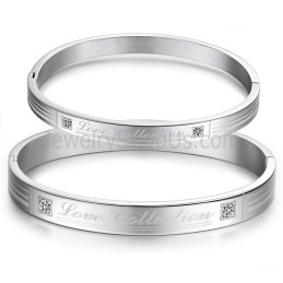 Βραχιόλια Για Ζευγάρια Tatanium "Love Collection" Με Στρας C849