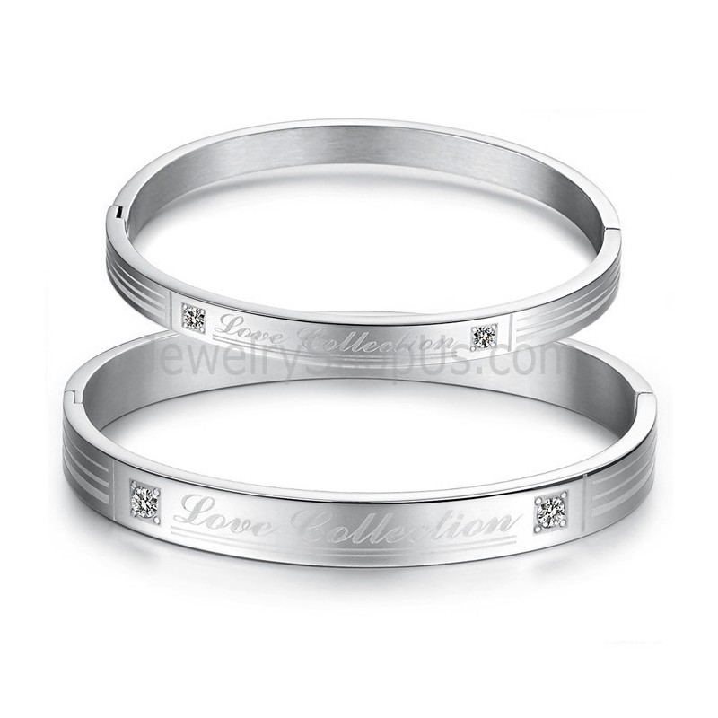 Βραχιόλια Για Ζευγάρια Tatanium "Love Collection" Με Στρας C849 Βραχιόλια Για Ζευγάρια Tatanium "Love Collection" Με Στρας C849