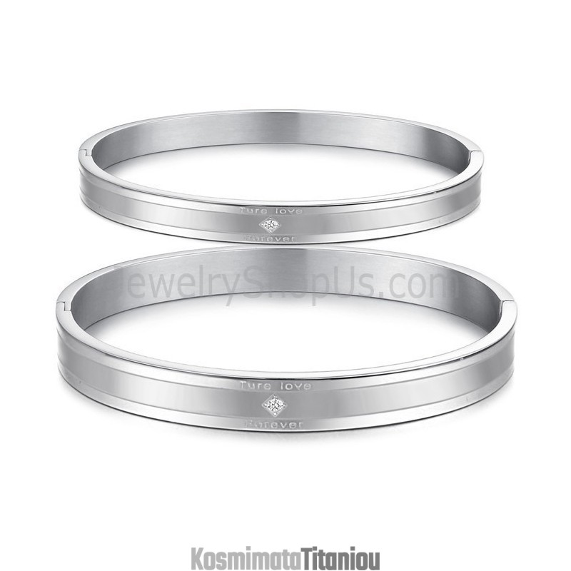 Βραχιόλια Για Ζευγάρια Tatanium "Ture Love Forever" Με Στρας C861