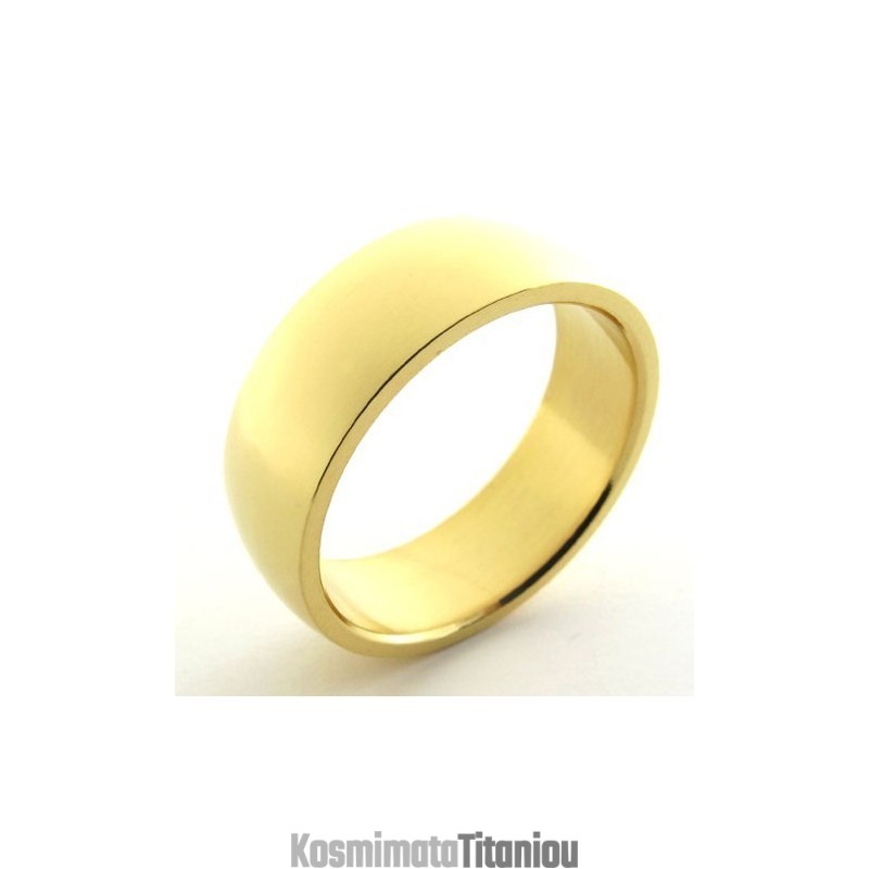 Δαχτυλίδι Από Γυαλισμένο Χρυσό Τιτάνιο