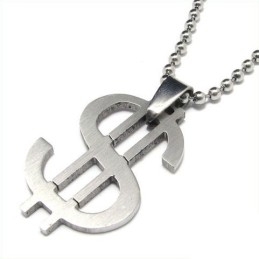 Κολιέ Cool Man Dollar Symbol Pure Titanium Μενταγιόν, Χωρίς Αλυσίδα