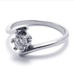 Γυναικείο Δαχτυλίδι Τιτανίου Με Διαμάντια