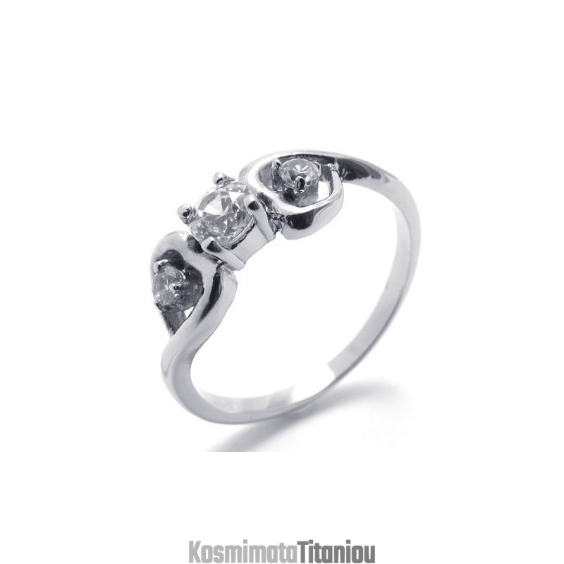 Δαχτυλίδι Από Τιτάνιο Με Διαμάντια Για Γυναίκες