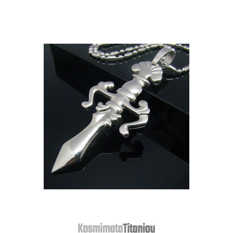 Κολιέ Cool Man Shining Sword Cross Από Καθαρό Τιτάνιο