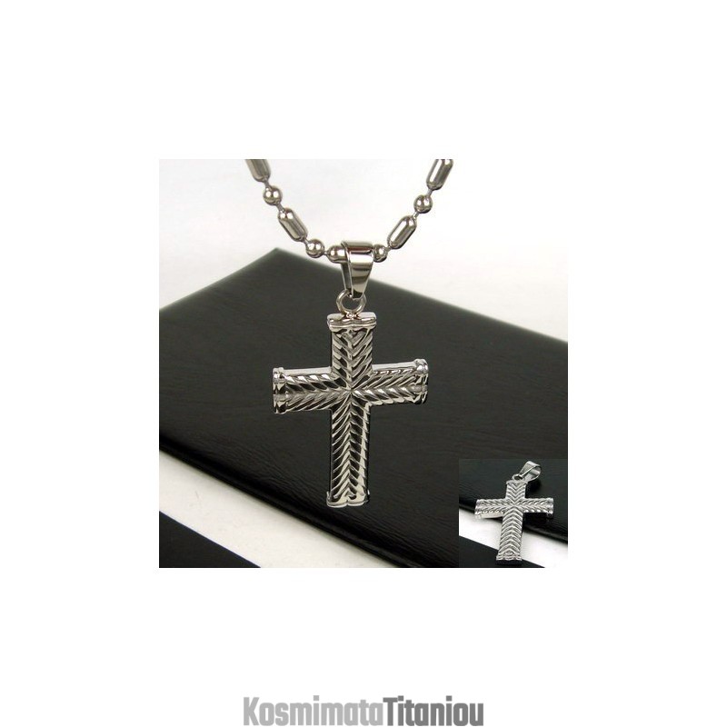 Ανδρικό Αποκλειστικό Μενταγιόν Σταυρού Από Τιτάνιο