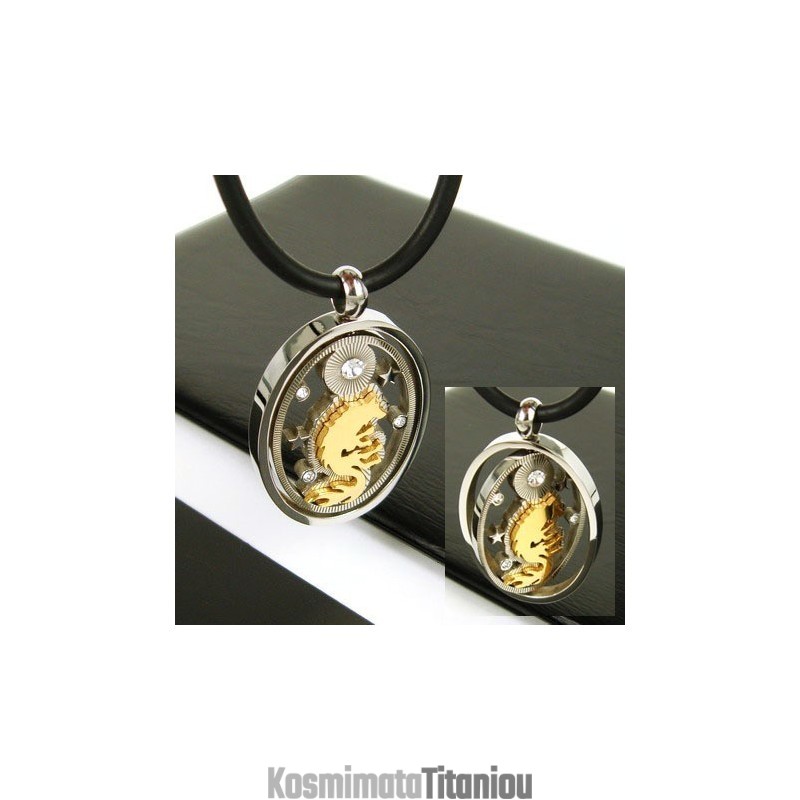 Κολιέ Μενταγιόν Από Τιτάνιο Gmestone-Pure Και Χρυσό Wolf Man Spinner Κολιέ Μενταγιόν Από Τιτάνιο Gmestone-Pure Και Χρυσό Wolf Man Spinner