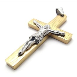 Σταυρός Από Χρυσό Τιτάνιο Μενταγιόν Jesus