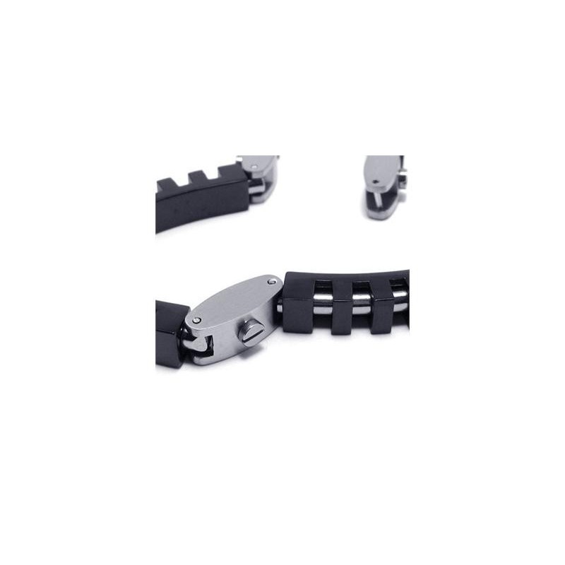 Ανδρικό Βραχιόλι Με Γούρι Από Μαύρο Ασήμι Και Τιτάνιο Για Αγόρια