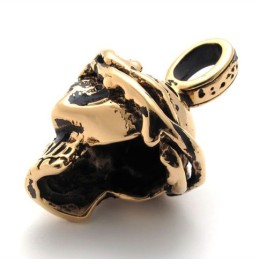 Χρυσό Μενταγιόν Από Τιτάνιο Με Κρανίο