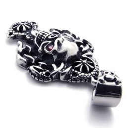 Κρεμαστό Τιτανίου Με Κρανίο Και Κόκκινο Διαμάντι