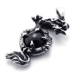 Μενταγιόν Από Τιτάνιο Με Πετράδι Dragon Gem