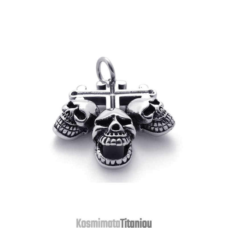 Σταυρός Από Τιτάνιο Με Κρανίο