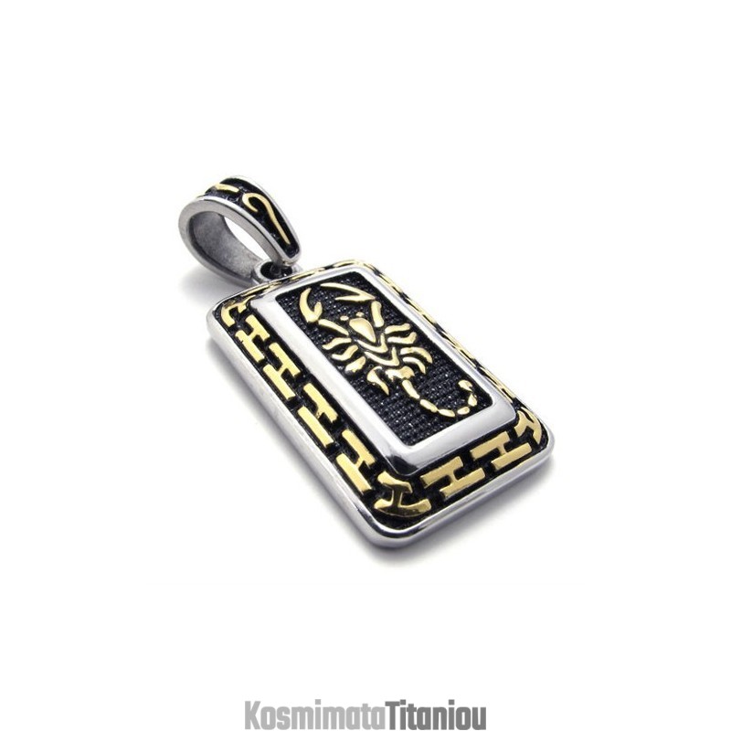 Χρυσό Μενταγιόν Από Τιτάνιο Με Ετικέτα Σκυλιών Scorpion