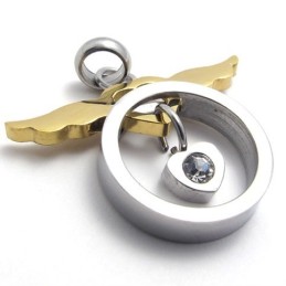 Γυναικείο Μενταγιόν Από Τιτάνιο Με Χρυσό Άγγελο