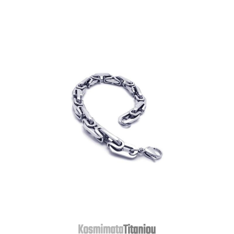 Ανδρικό Βραχιόλι Με Κρίκους Από Ασήμι Και Καθαρό Τιτάνιο Για Αγόρια