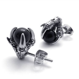 Σκουλαρίκια Από Τιτάνιο Claw Black Gem