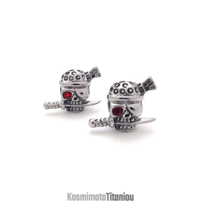 Σκουλαρίκια Από Τιτάνιο Με Κρανίο