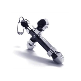 Ανδρικό Κολιέ Με Σταυρό Από Μαύρο Ασήμι Και Τιτάνιο