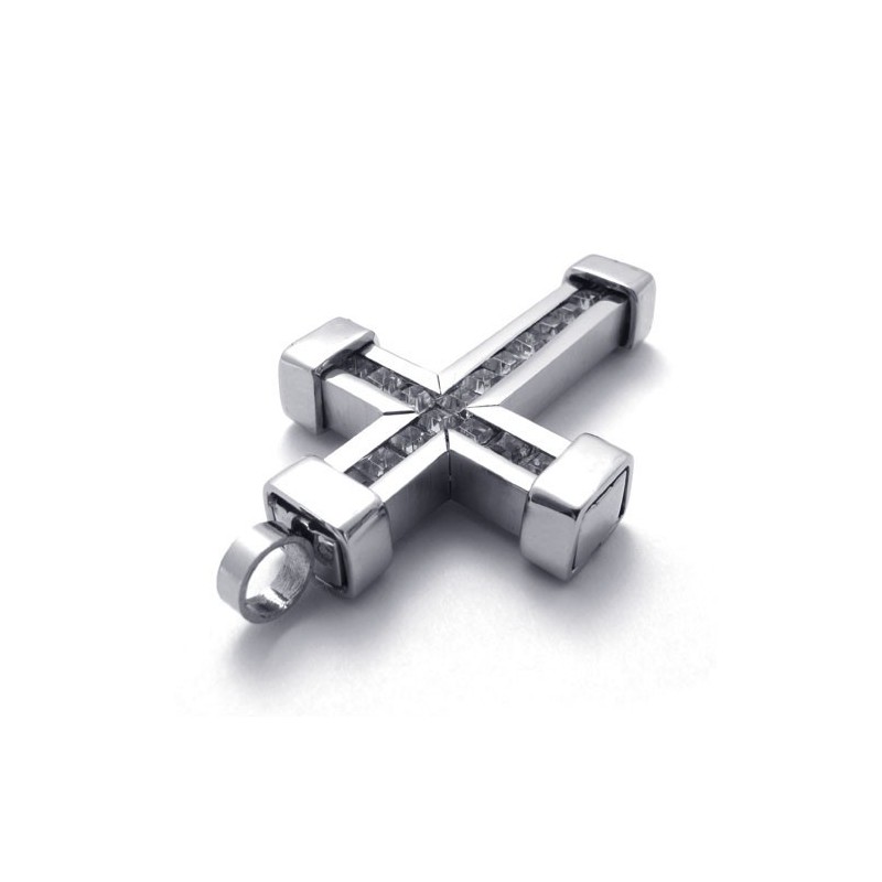 Σταυρός Από Τιτάνιο Με Λευκά Ζιρκόνια