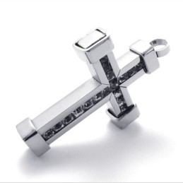 Σταυρός Από Τιτάνιο Με Λευκά Ζιρκόνια